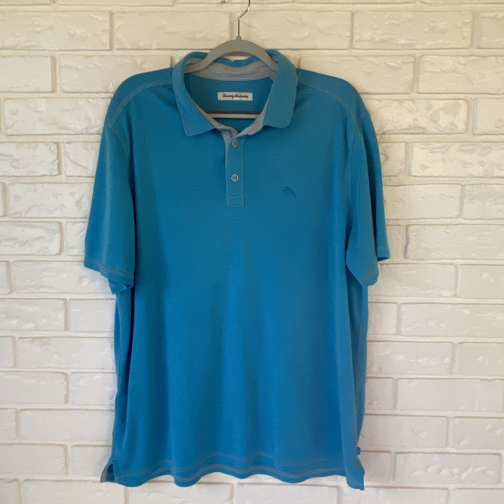 Tommy Bahama Aqua Short Sleeve Golf Shirt Size XL Modal Blend Polo
